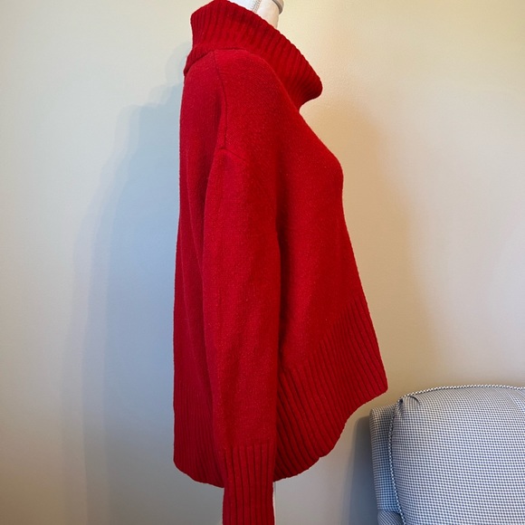 Rachel Zoe Wool Blend Turtleneck Red Sweater Small - Picture 2 of 6